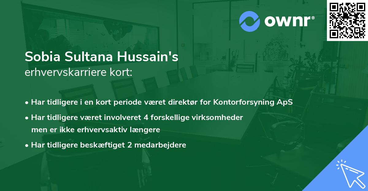 Sobia Sultana Hussain's erhvervskarriere kort