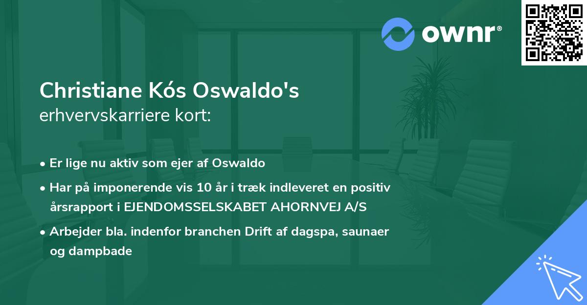 Christiane Kós Oswaldo's erhvervskarriere kort