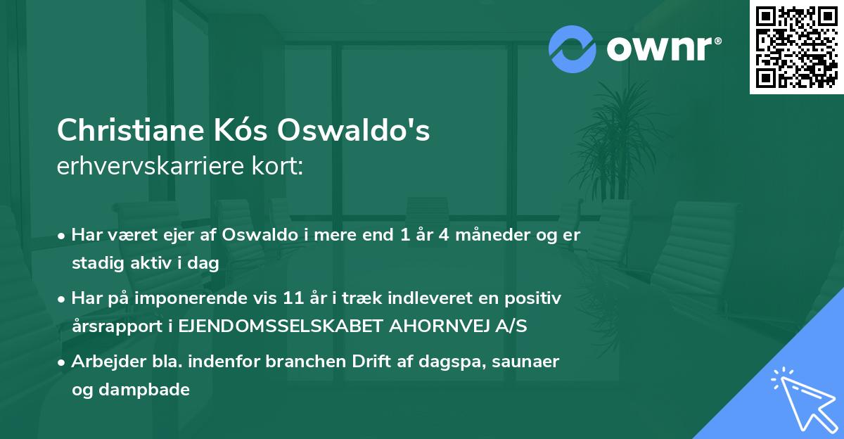 Christiane Kós Oswaldo's erhvervskarriere kort