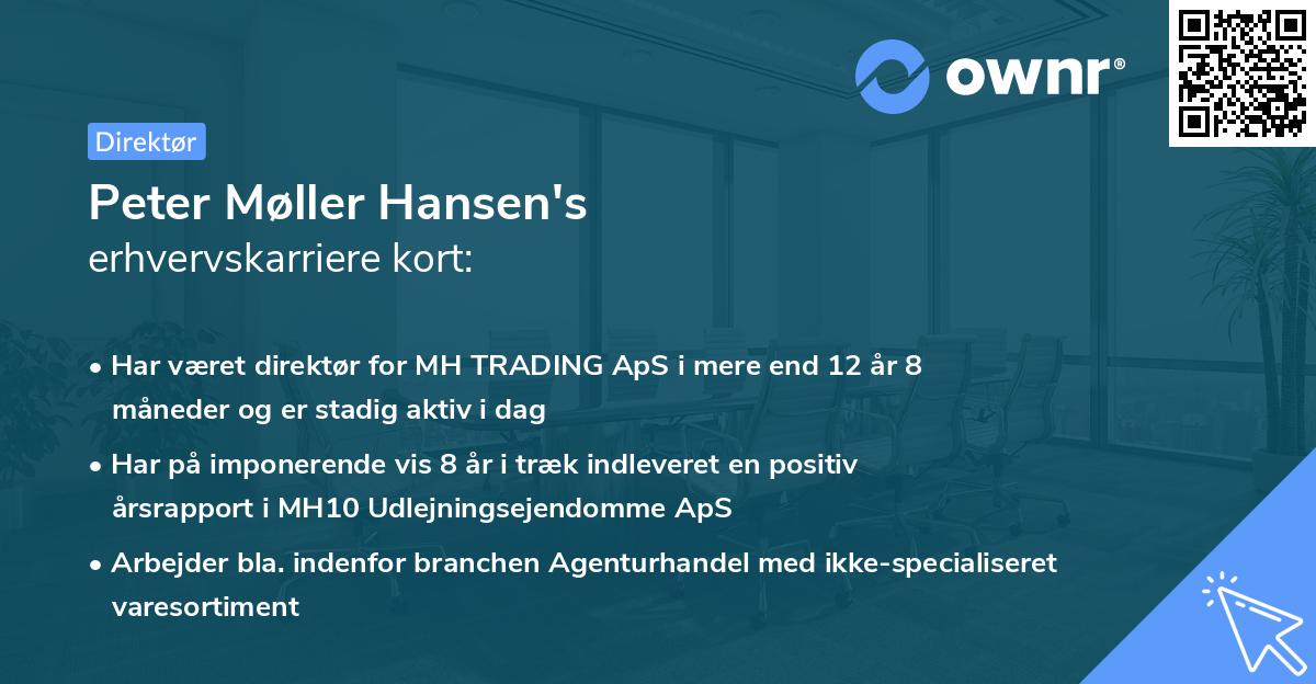 Peter Møller Hansen's erhvervskarriere kort