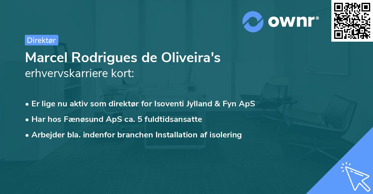 Marcel Rodrigues de Oliveira's erhvervskarriere kort