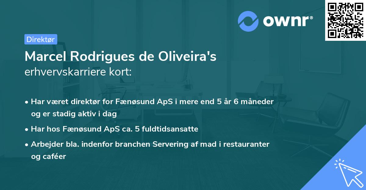 Marcel Rodrigues de Oliveira's erhvervskarriere kort