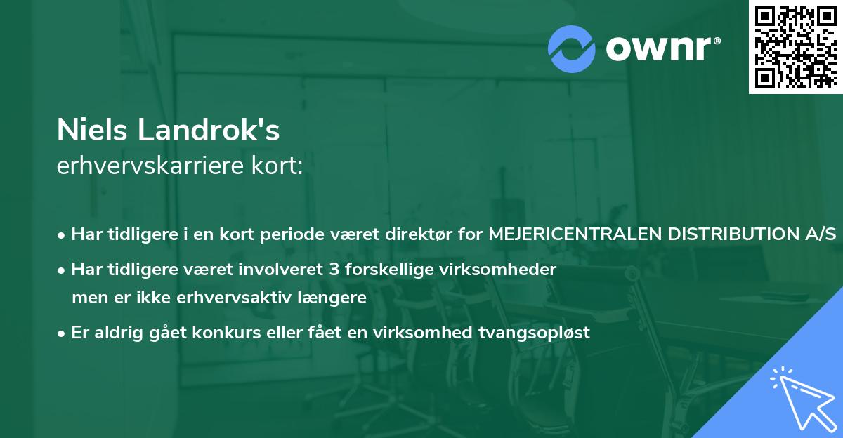Niels Landrok's erhvervskarriere kort