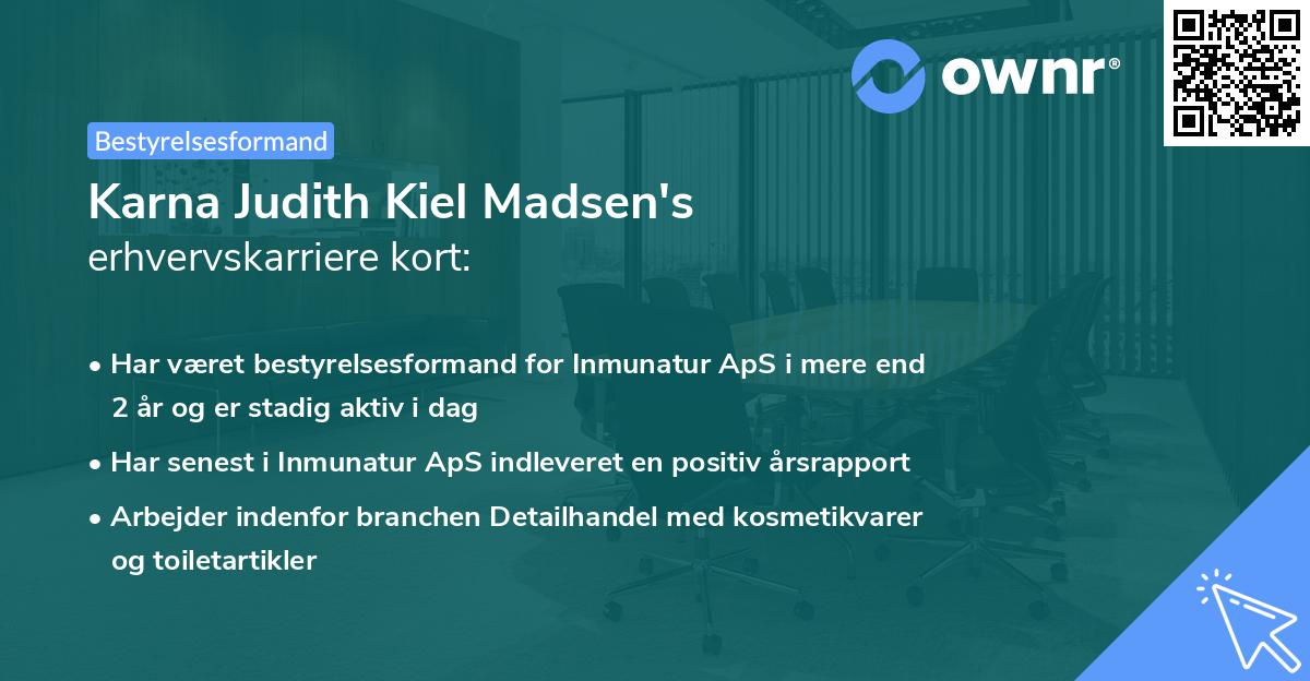 Karna Judith Kiel Madsen's erhvervskarriere kort