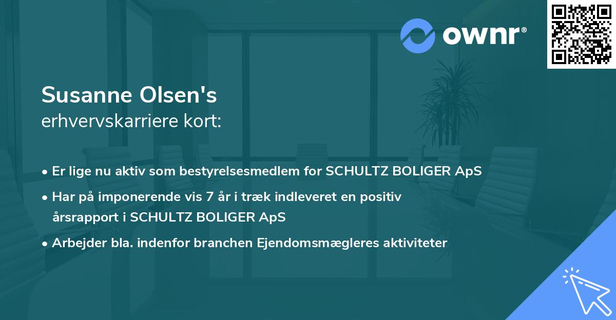 Susanne Olsen's erhvervskarriere kort