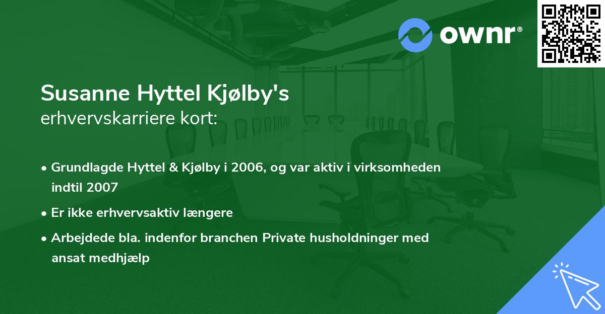 Susanne Hyttel Kjølby's erhvervskarriere kort