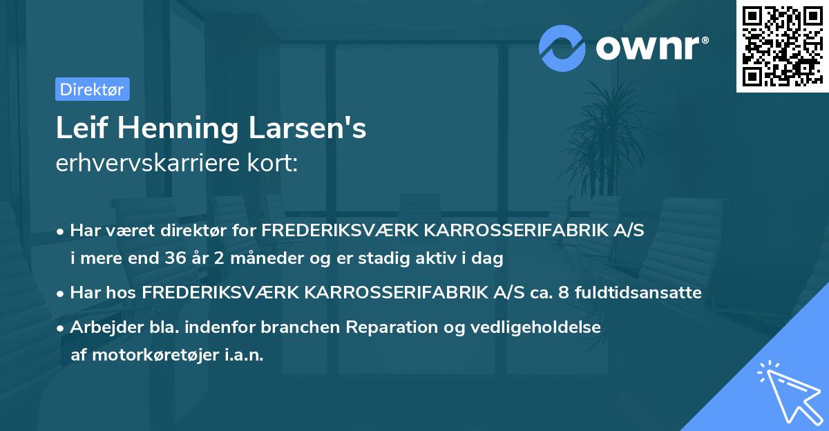 Leif Henning Larsen's erhvervskarriere kort