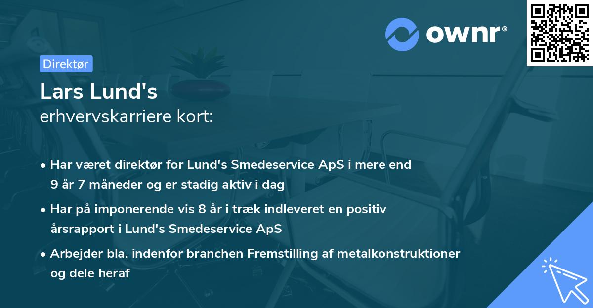 Lars Lund's erhvervskarriere kort