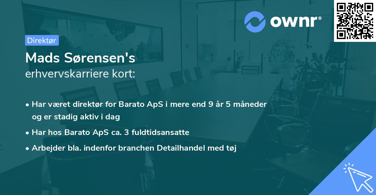 Mads Sørensen's erhvervskarriere kort