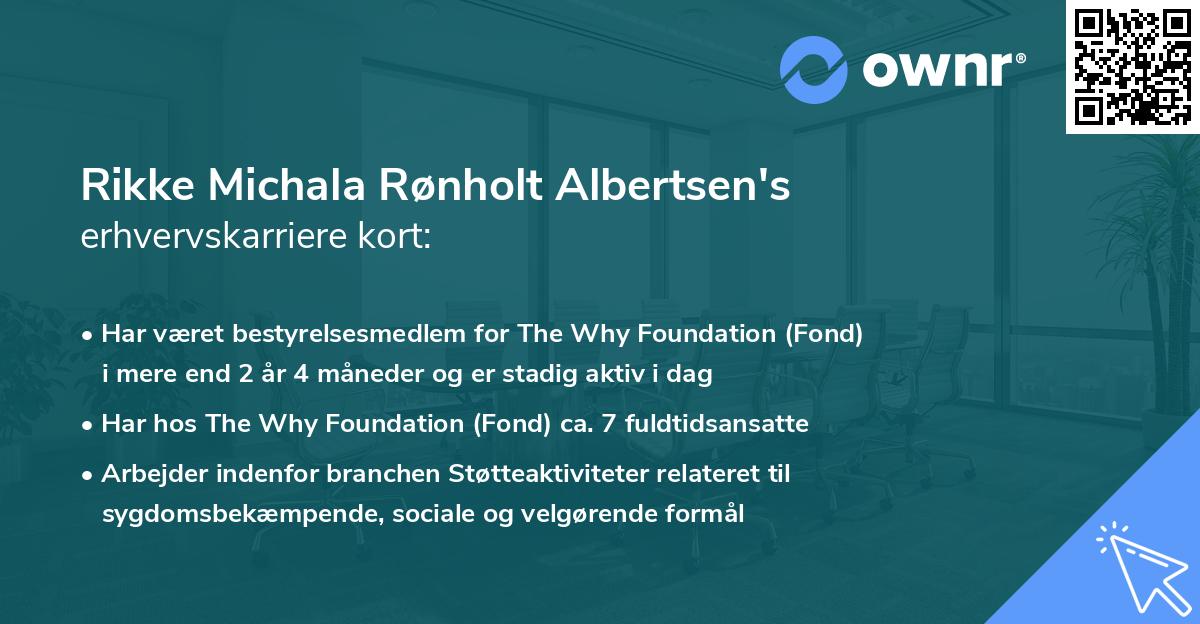 Rikke Michala Rønholt Albertsen's erhvervskarriere kort