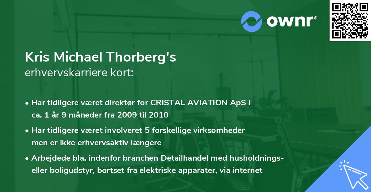 Kris Michael Thorberg's erhvervskarriere kort
