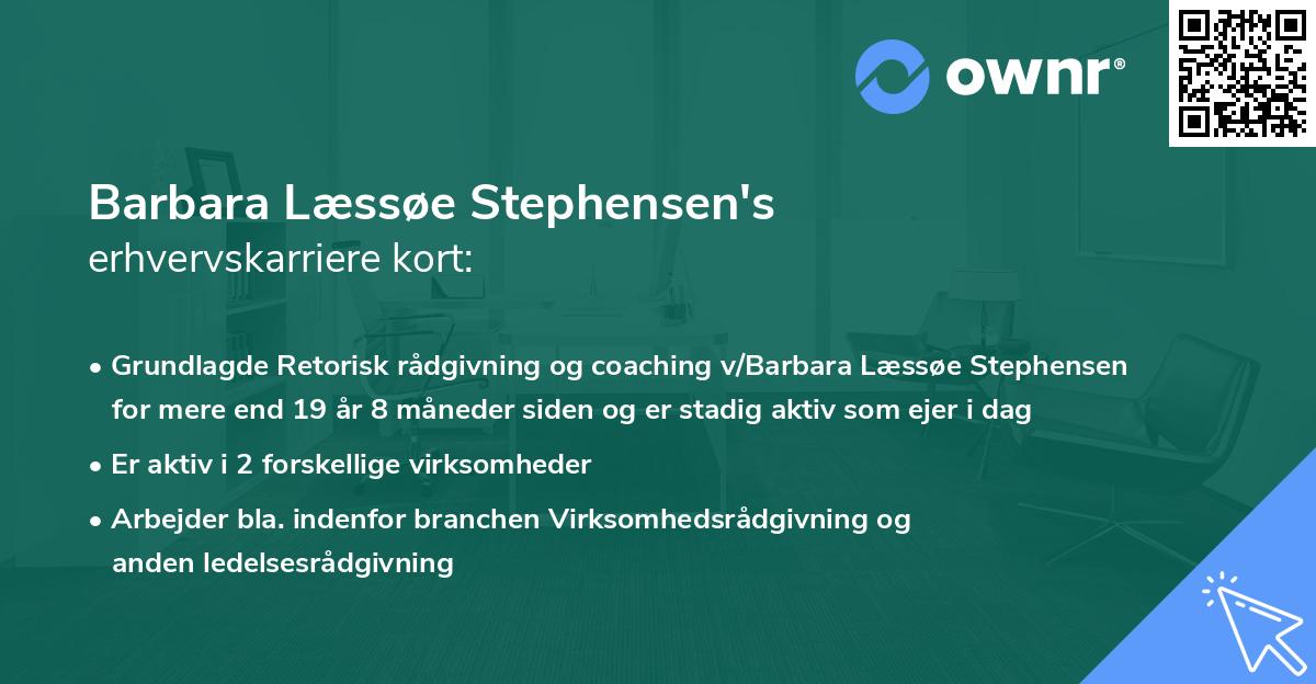 Barbara Læssøe Stephensen's erhvervskarriere kort