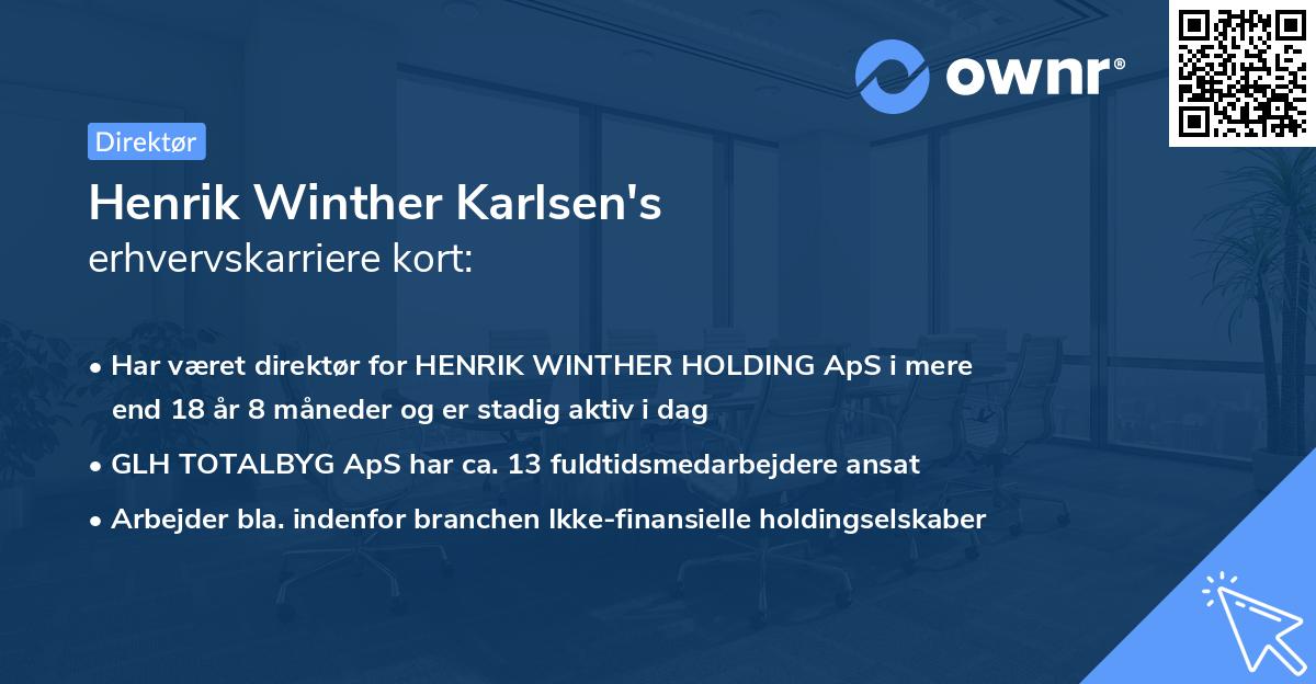 Henrik Winther Karlsen's erhvervskarriere kort