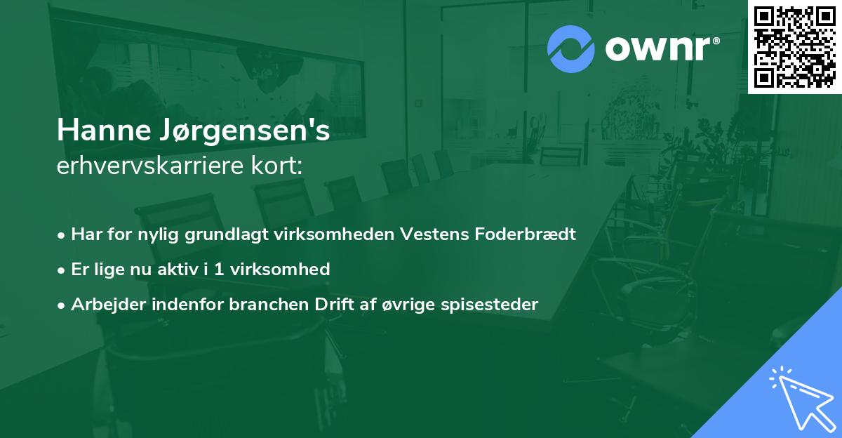 Hanne Jørgensen's erhvervskarriere kort