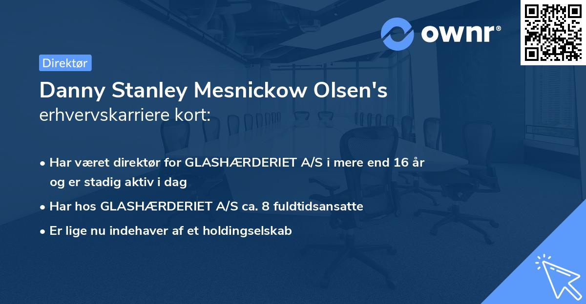 Danny Stanley Mesnickow Olsen's erhvervskarriere kort