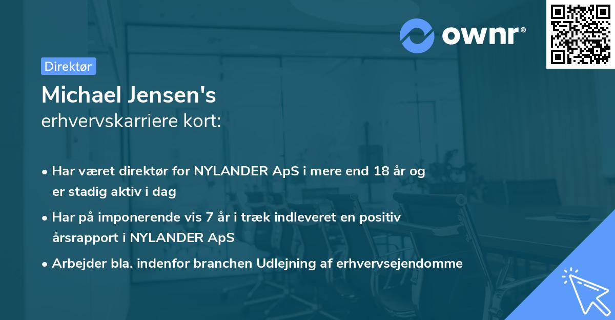 Michael Jensen's erhvervskarriere kort
