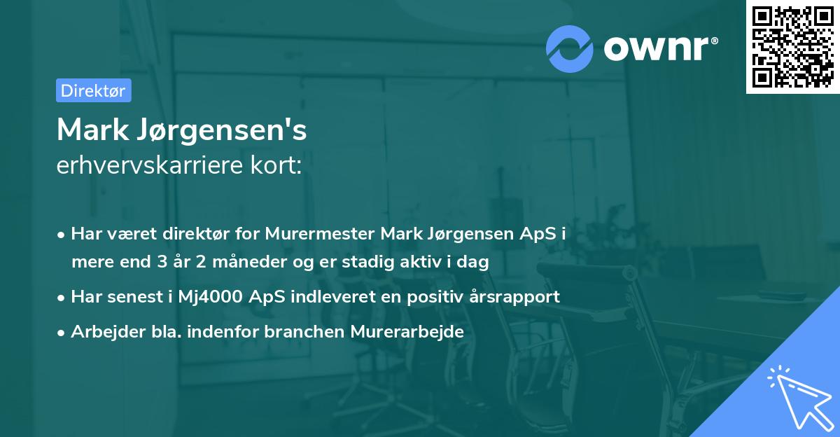 Mark Jørgensen's erhvervskarriere kort