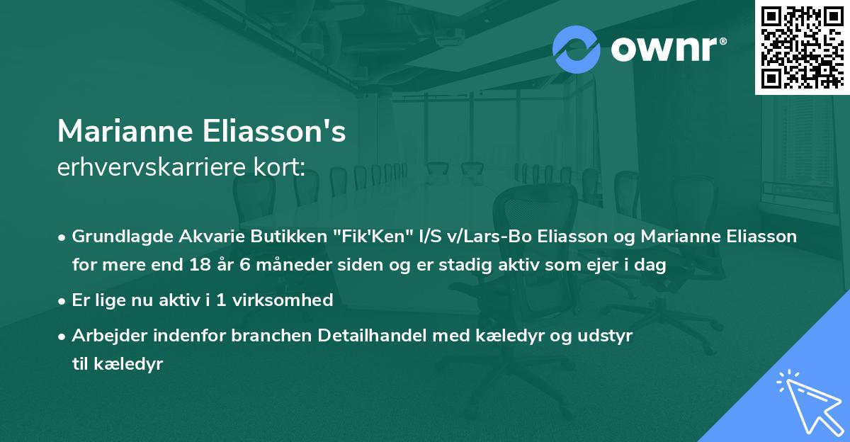 Marianne Eliasson's erhvervskarriere kort