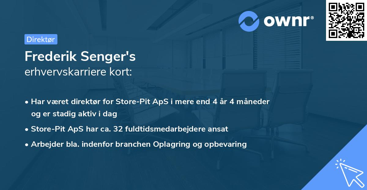Frederik Senger's erhvervskarriere kort