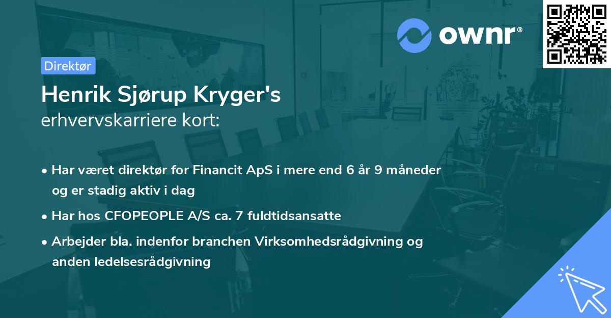 Henrik Sjørup Kryger's erhvervskarriere kort