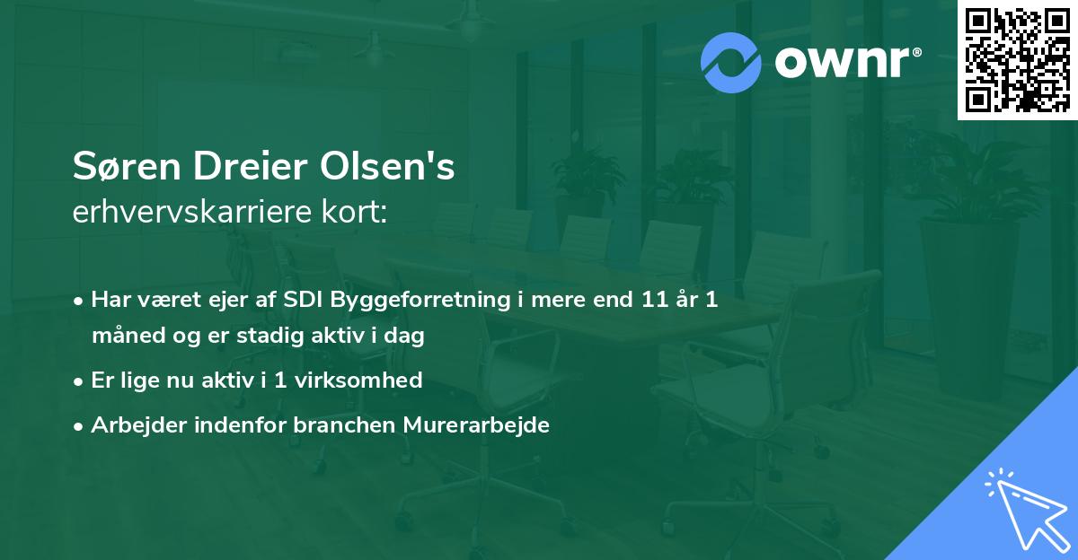 Søren Dreier Olsen's erhvervskarriere kort