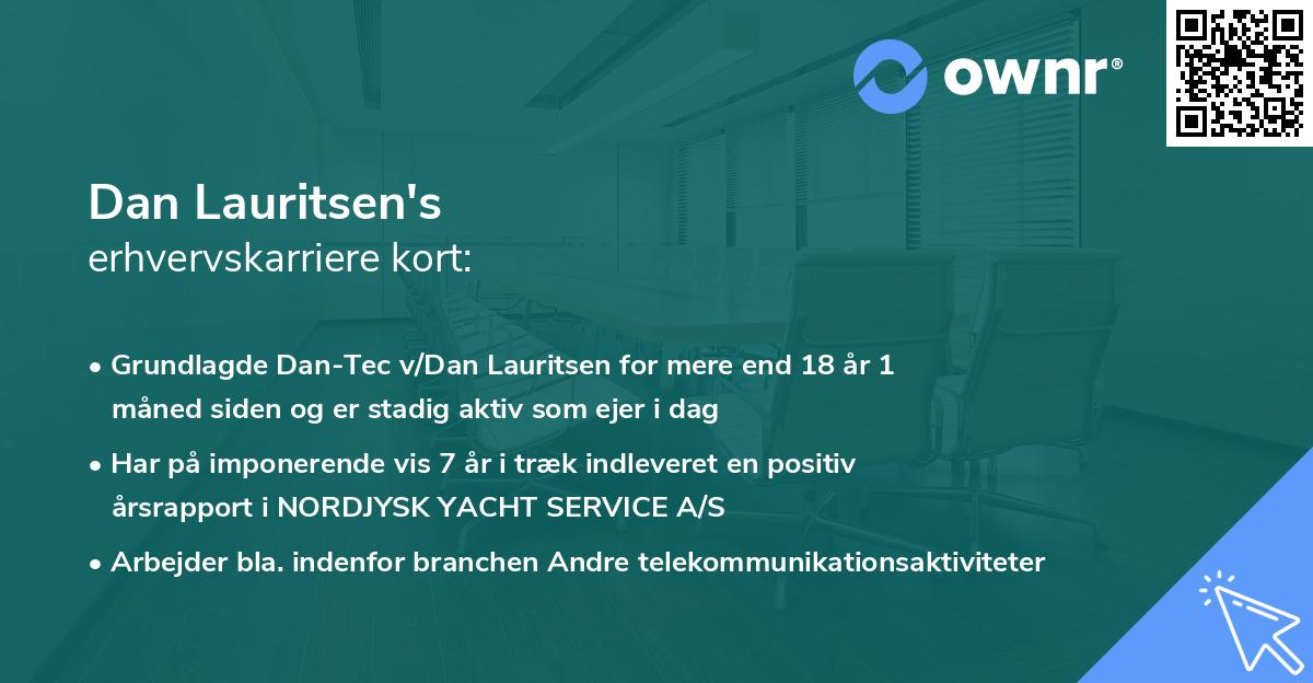 Dan Lauritsen's erhvervskarriere kort