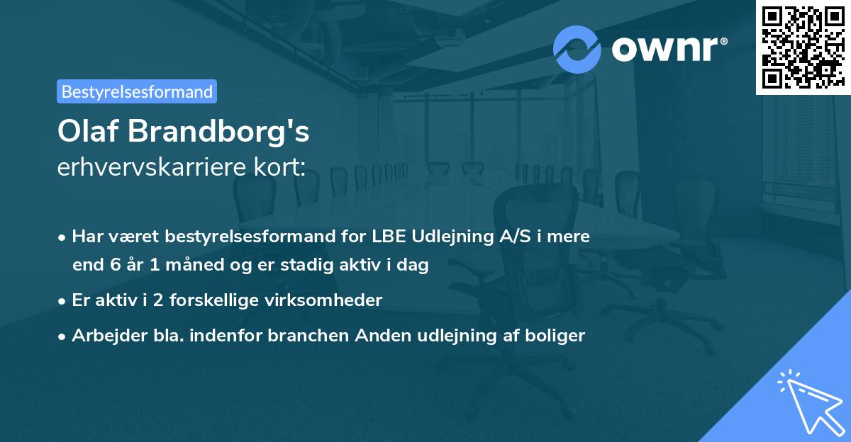 Olaf Brandborg's erhvervskarriere kort