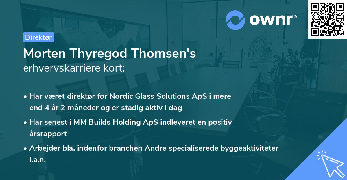 Morten Thyregod Thomsen's erhvervskarriere kort