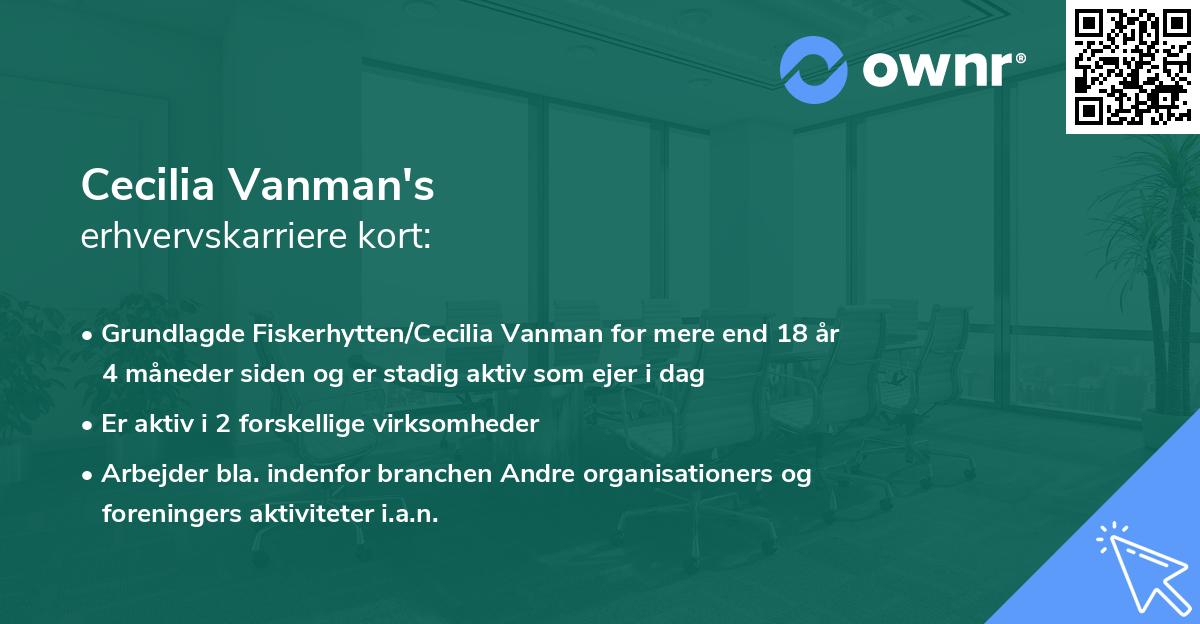 Cecilia Vanman's erhvervskarriere kort