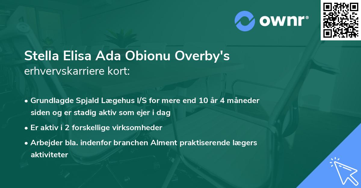 Stella Elisa Ada Obionu Overby's erhvervskarriere kort
