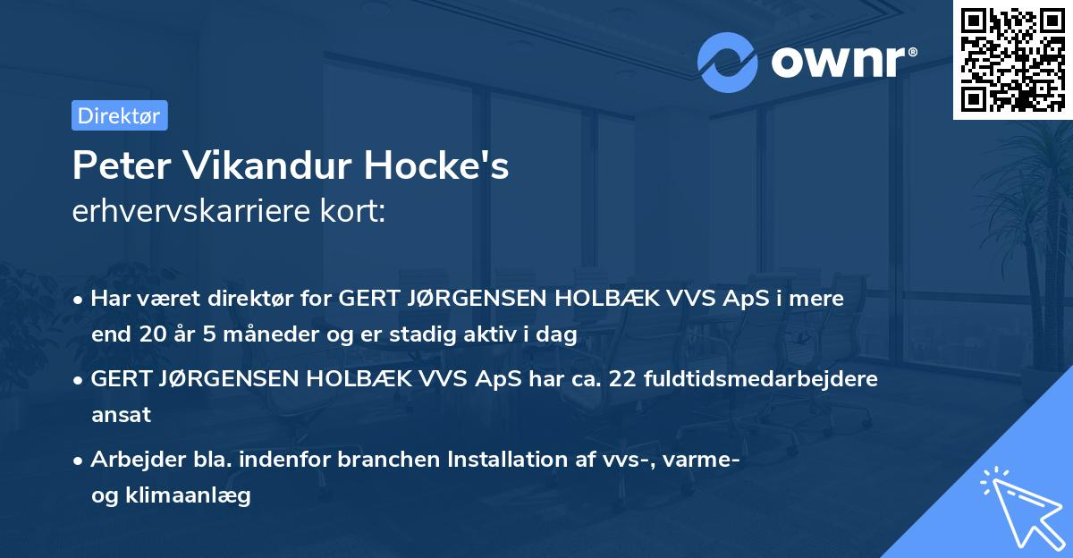 Peter Vikandur Hocke's erhvervskarriere kort
