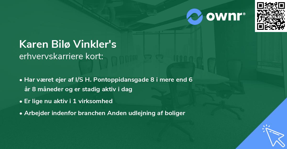 Karen Bilø Vinkler's erhvervskarriere kort