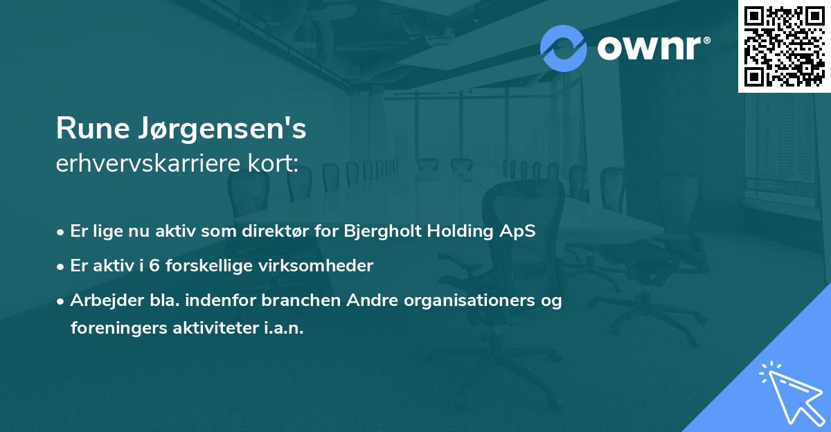 Rune Jørgensen's erhvervskarriere kort