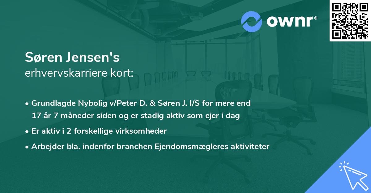 Søren Jensen's erhvervskarriere kort