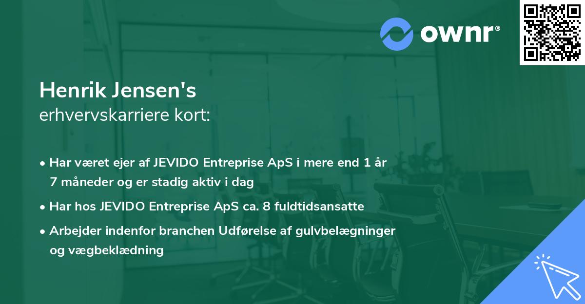 Henrik Jensen's erhvervskarriere kort