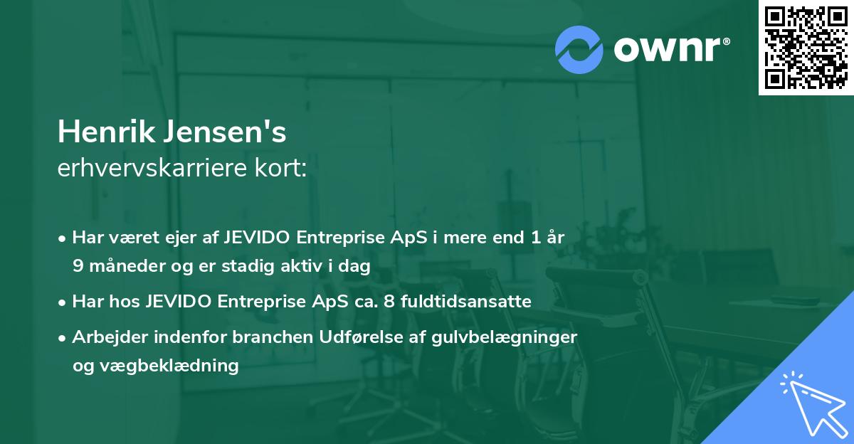 Henrik Jensen's erhvervskarriere kort