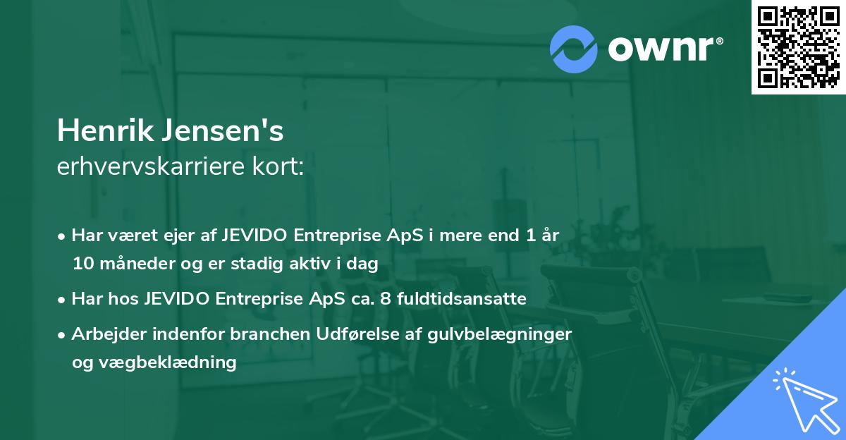 Henrik Jensen's erhvervskarriere kort