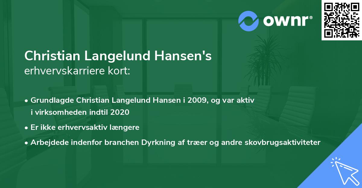Christian Langelund Hansen's erhvervskarriere kort
