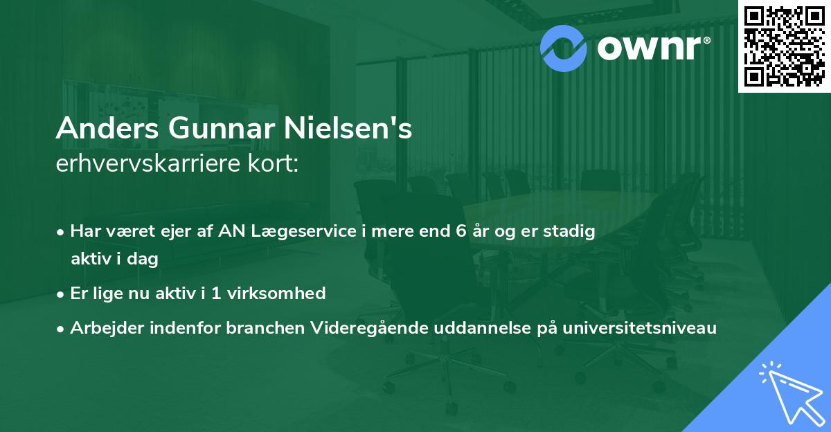 Anders Gunnar Nielsen's erhvervskarriere kort