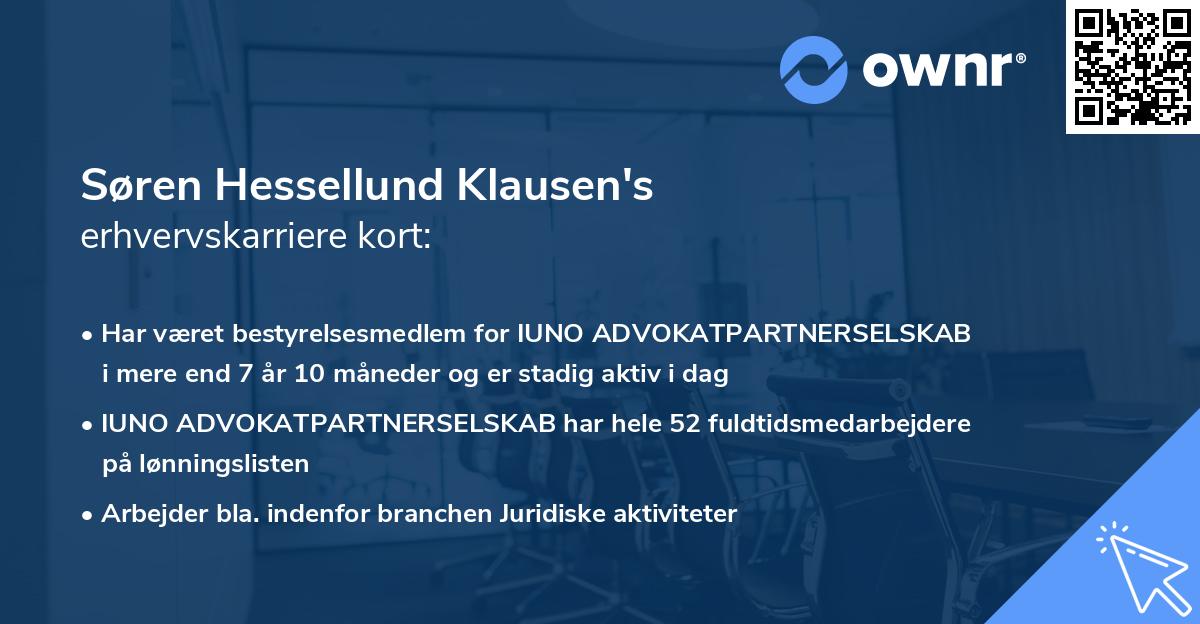 Søren Hessellund Klausen's erhvervskarriere kort
