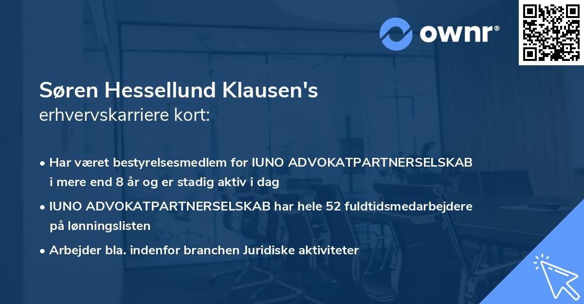 Søren Hessellund Klausen's erhvervskarriere kort