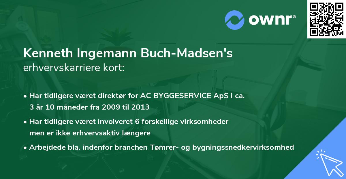 Kenneth Ingemann Buch-Madsen's erhvervskarriere kort
