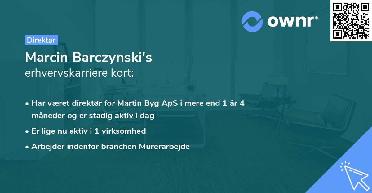 Marcin Barczynski's erhvervskarriere kort