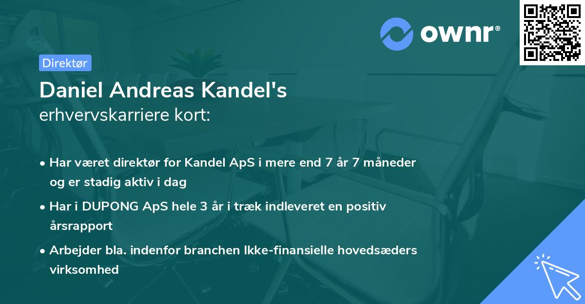 Daniel Andreas Kandel's erhvervskarriere kort