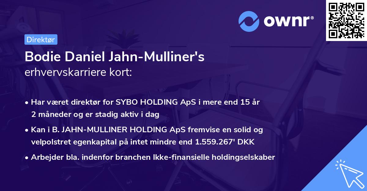 Bodie Daniel Jahn-Mulliner's erhvervskarriere kort