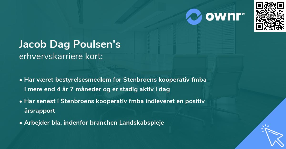 Jacob Dag Poulsen's erhvervskarriere kort