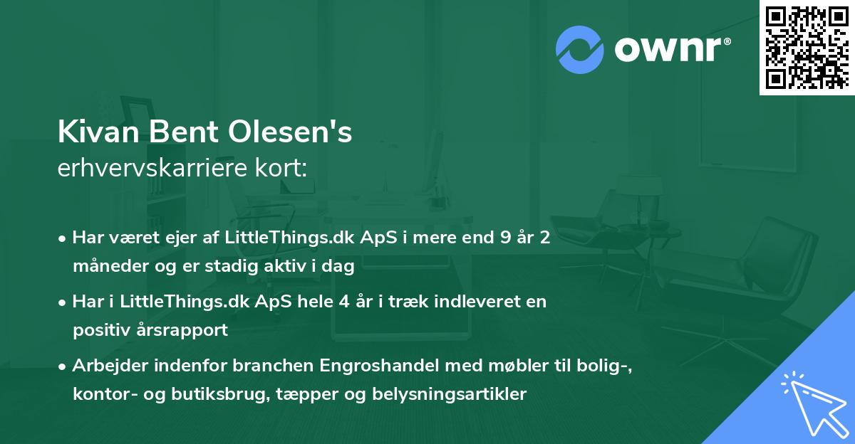 Kivan Bent Olesen's erhvervskarriere kort