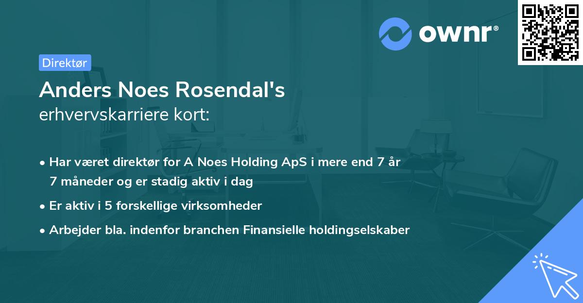 Anders Noes Rosendal's erhvervskarriere kort