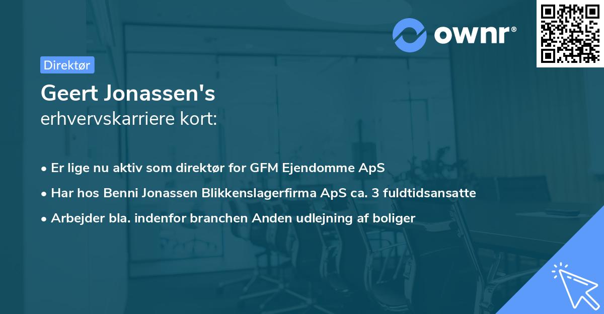 Geert Jonassen's erhvervskarriere kort