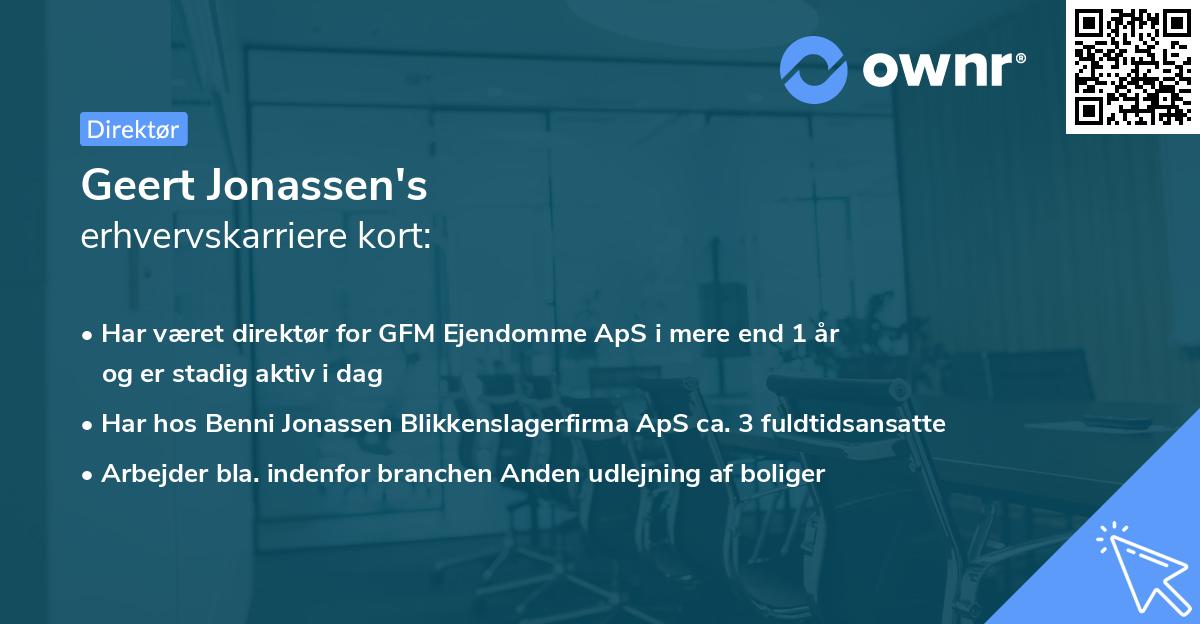 Geert Jonassen's erhvervskarriere kort